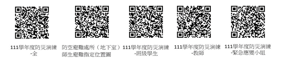 11101國家防災日演練各配合事項QRcode